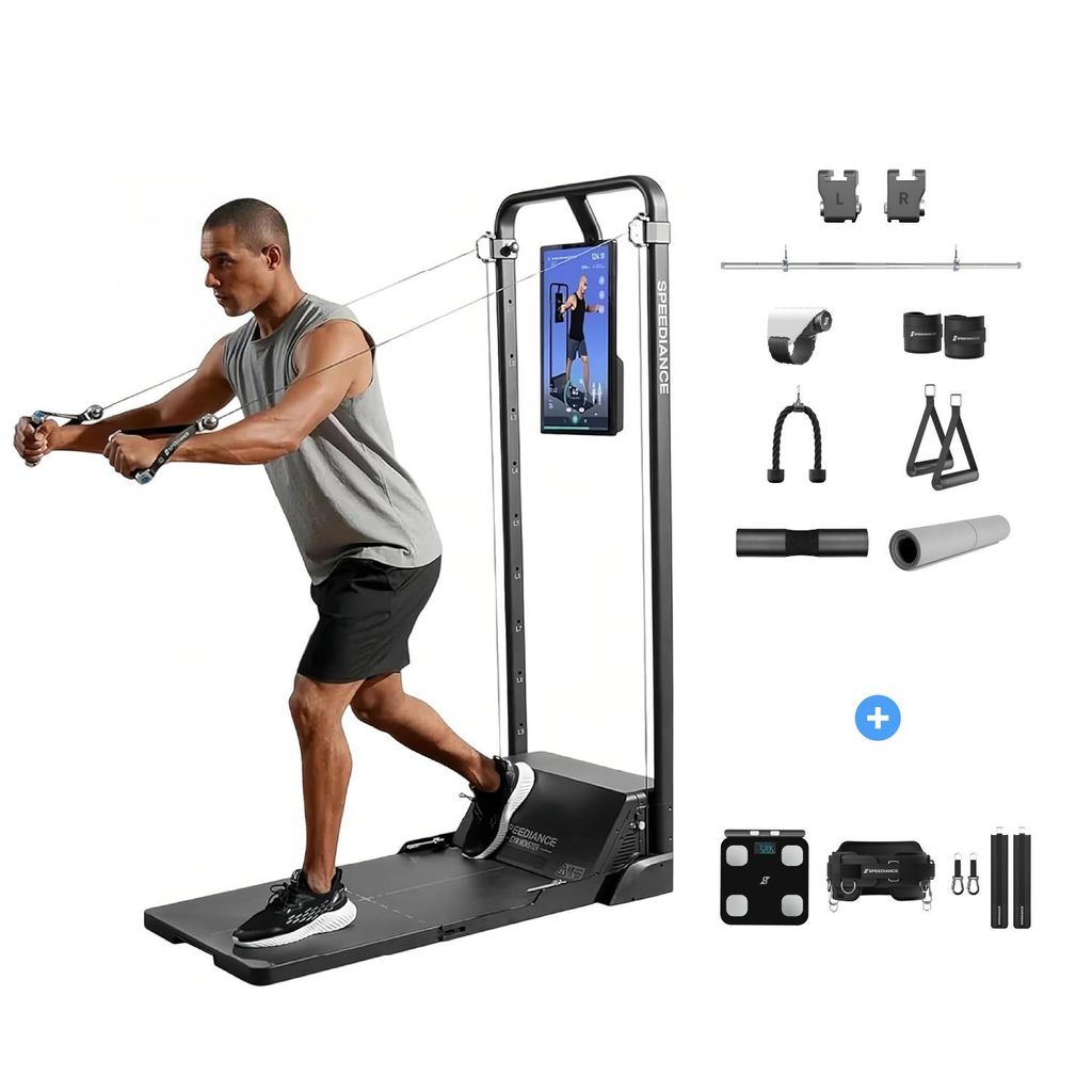 Speediance Smart Home Gym System, Gym Monster Multifunktionale Smith Maschine Home Gym Power Cage, Tragbare Kabelmaschine für Home Workout
