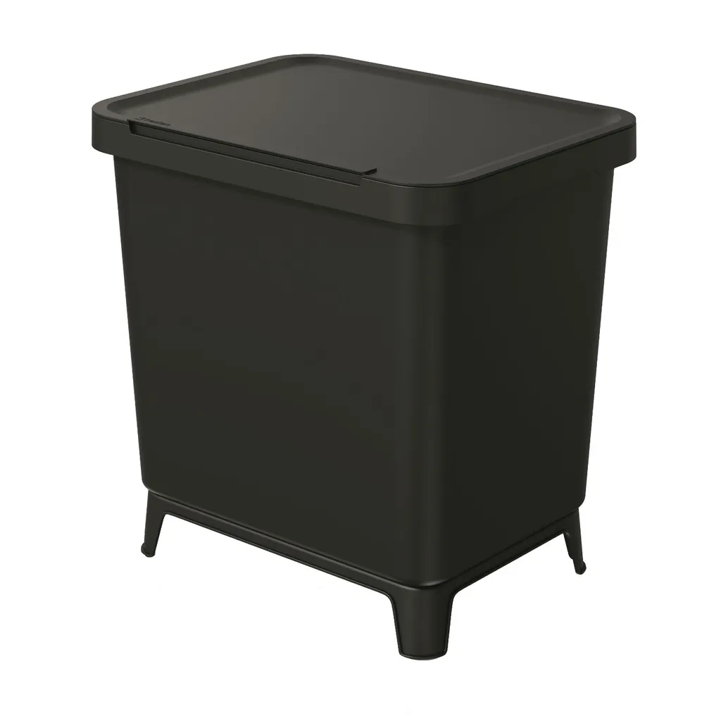 Poubelle de Tri Sélectif 20 Litres nabbi NKS30W2 Noire pour Petite Cuisine