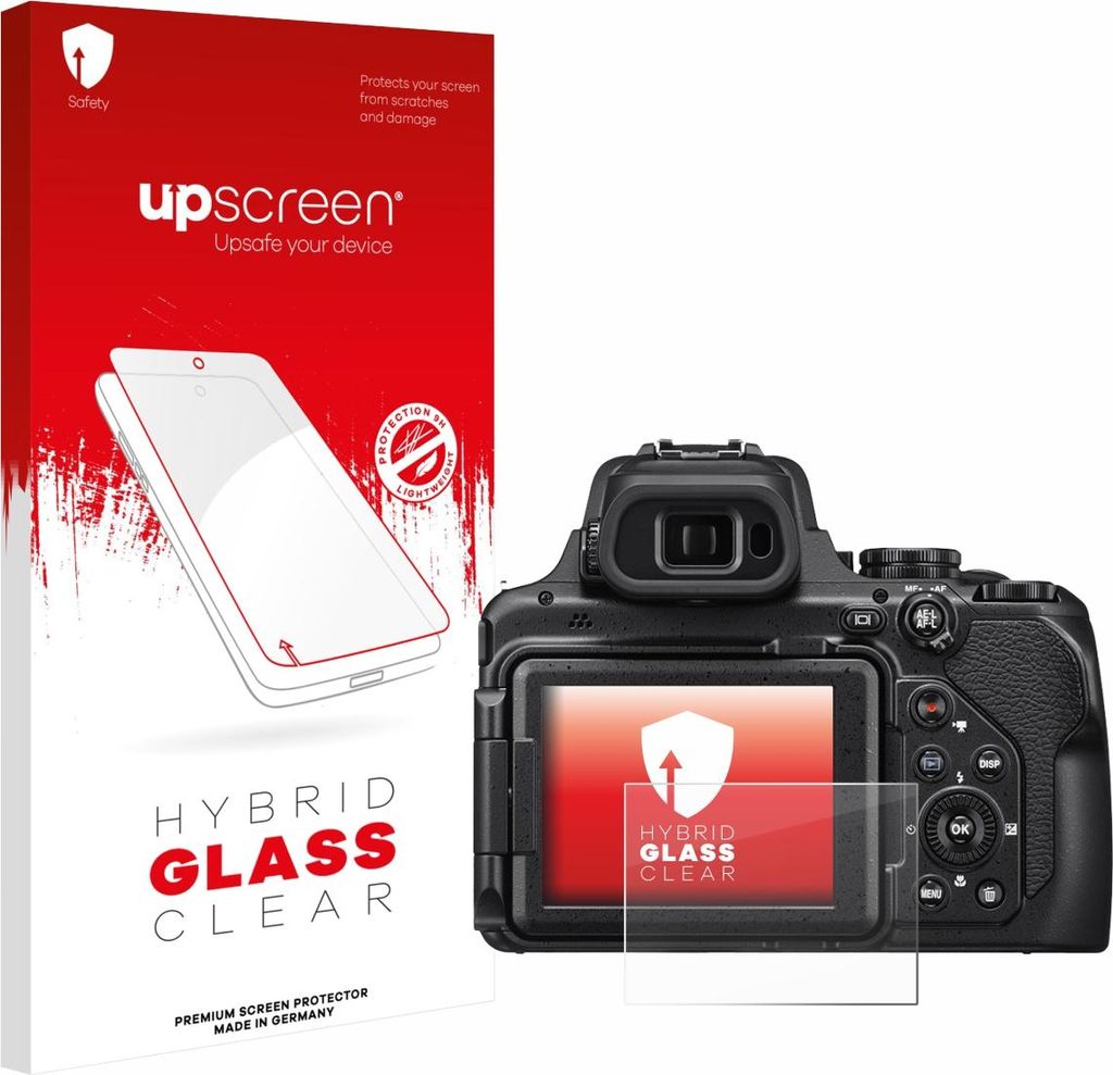 upscreen Schutzglas für Nikon Coolpix P1000 / P1100 Schutzfolie Panzer Folie Glas Display Schutz klar