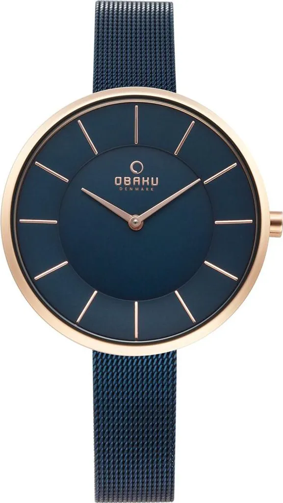 Montre femme Obaku bleue ultra-plate V185LXVLML élégante et durable
