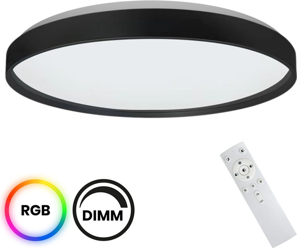 Plafon LED okrągły RGBW z pilotem RINGO czarno-biały 36W Zdjęcie produktu 