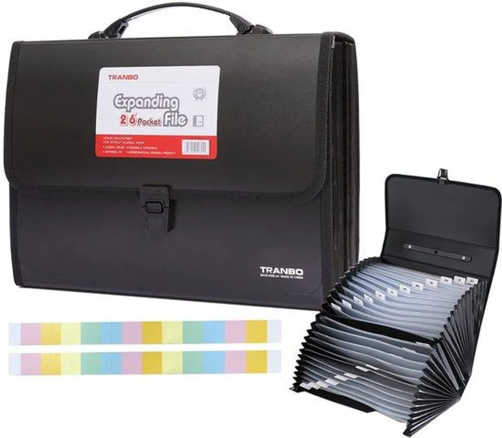 Organisez vos papiers avec ce porte-documents A4 portable 26 poches - Noir