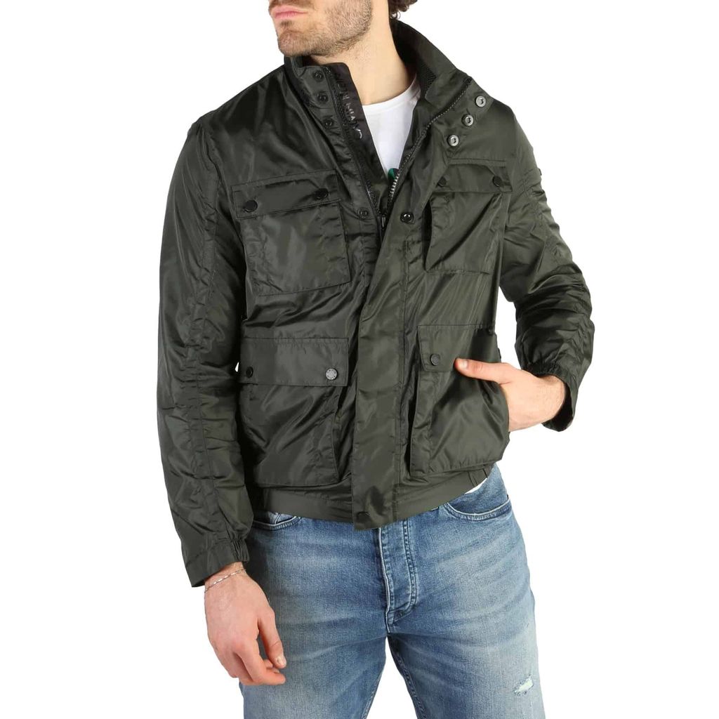 Calvin Klein Herren Jacke Übergangsjacke Freizeitjacke mit Reißverschluss, langarm, Größe:46, Farbe:Grün-dunkelolivgrün