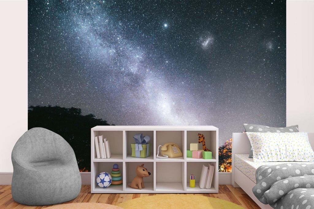 Vlies Fototapete PRÄCHTIGE MILCHSTRAßE 375 x 250 cm (inkl. Kleister) - Vlies Tapete, Wandtapete, Wandbilder - Tapete für Wohnzimmer Schlafzimmer...