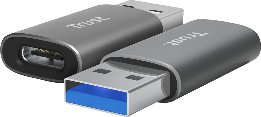 Adaptateur USB Trust 25573 Gris compact et robuste - Pack de 2 pièces