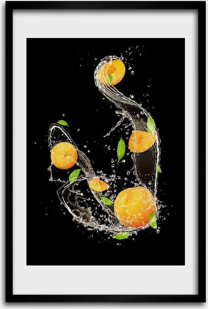 Bild - Bilderrahmen - 40 cm x 60 cm - MDF - Rahmen - Wandkunst - Orangen