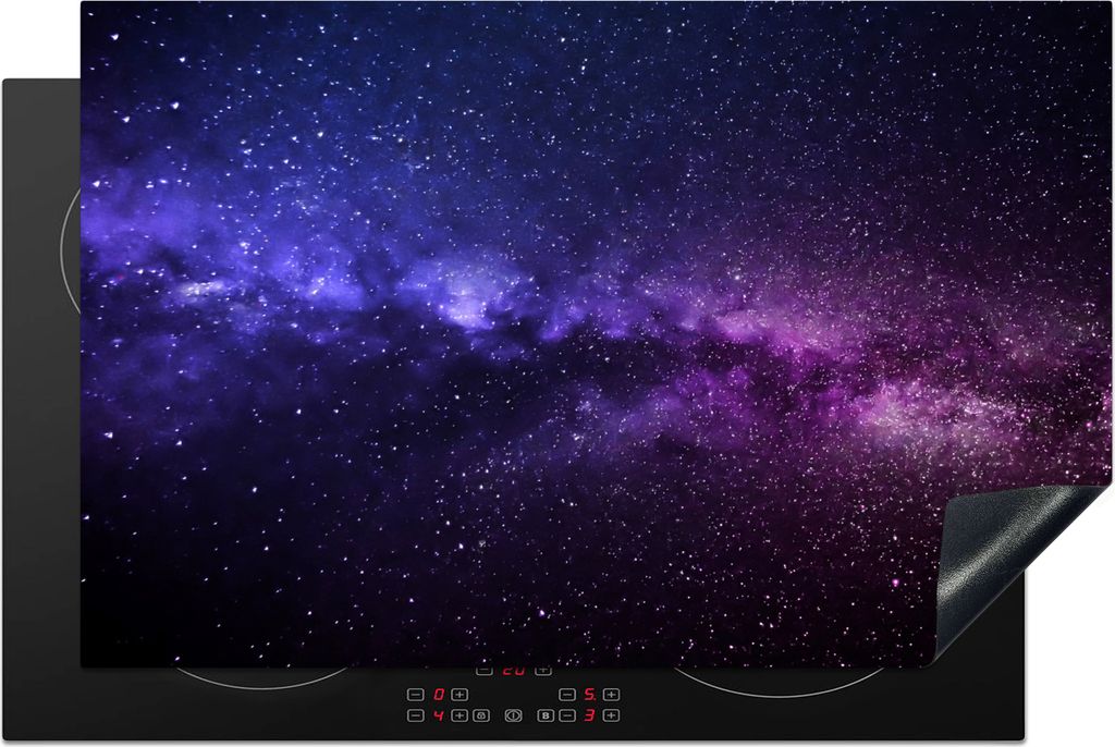 KitchenYeah Herdabdeckplatte Sternenhimmel - Nacht - Weltraum , 81x52cm, Küche Deko, Glaskeramikfeld Herdabdeckung, Abdeckplatte fùr Kochfeld