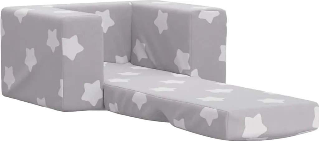 Petit canapé-lit pliable pour chambre d'enfant Gris clair à Étoiles - 4