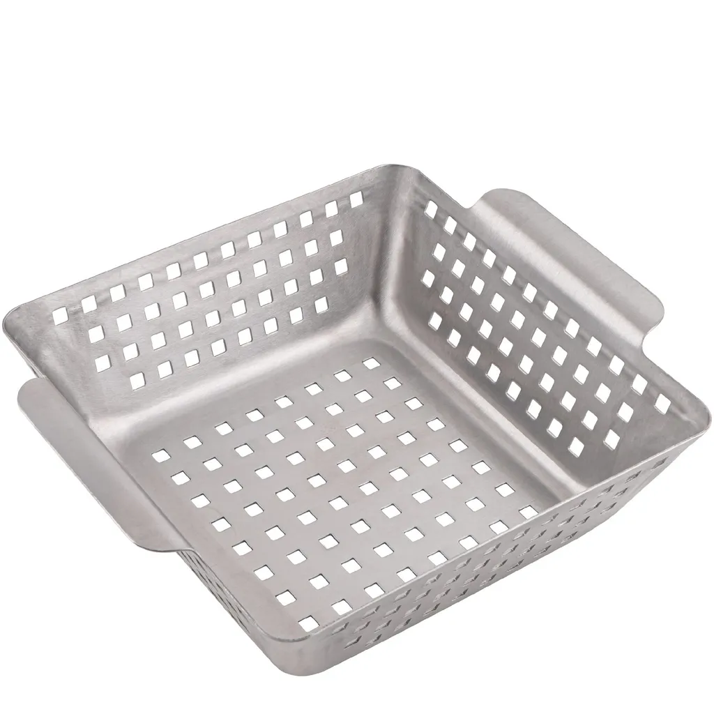 Panier Grillade Inox Perforé 21cm GOURMEO - Robuste et Multi-Usage