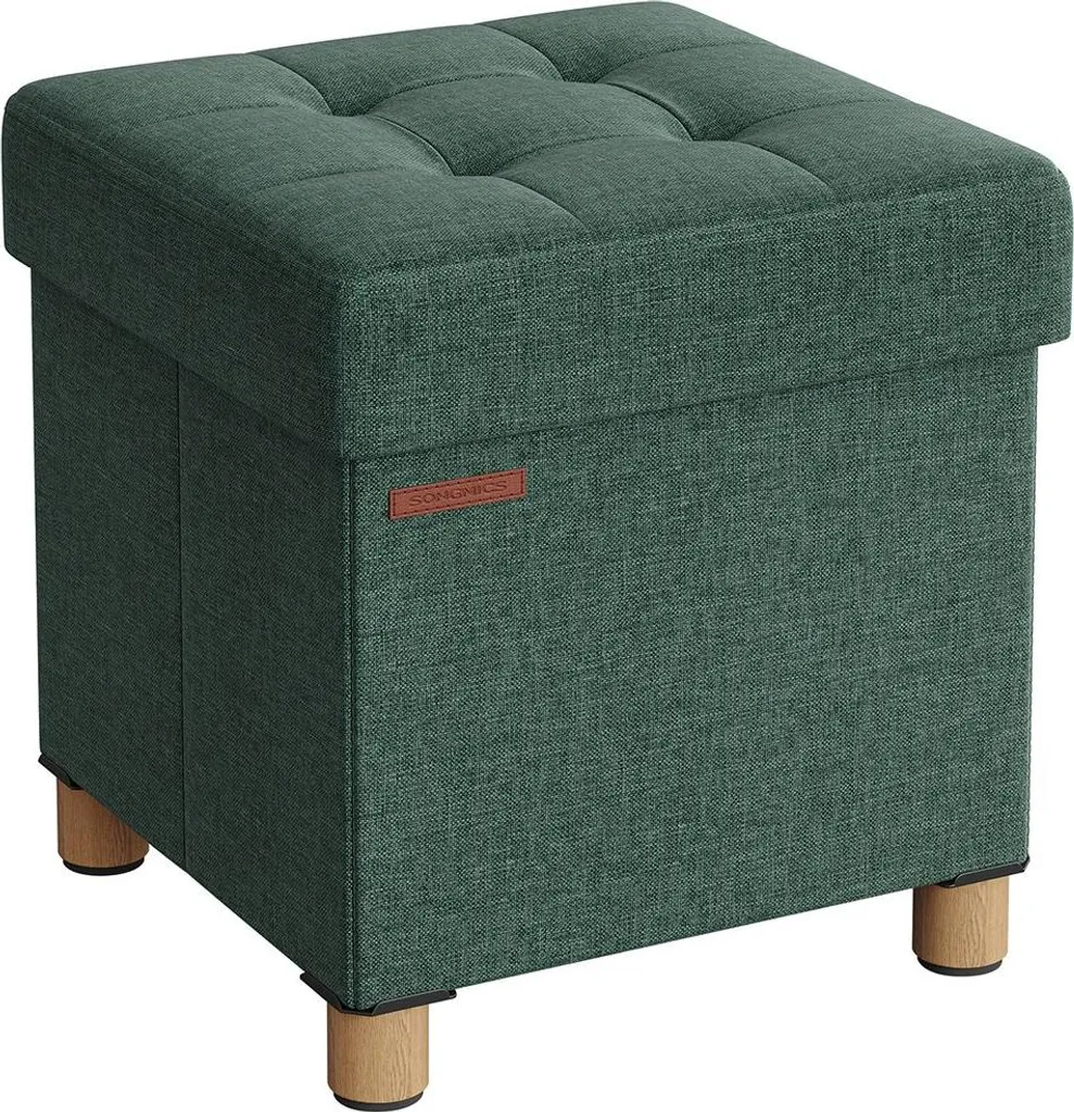 Gagnez de la place avec ce banc de rangement pliant vert 38x38x40 cm