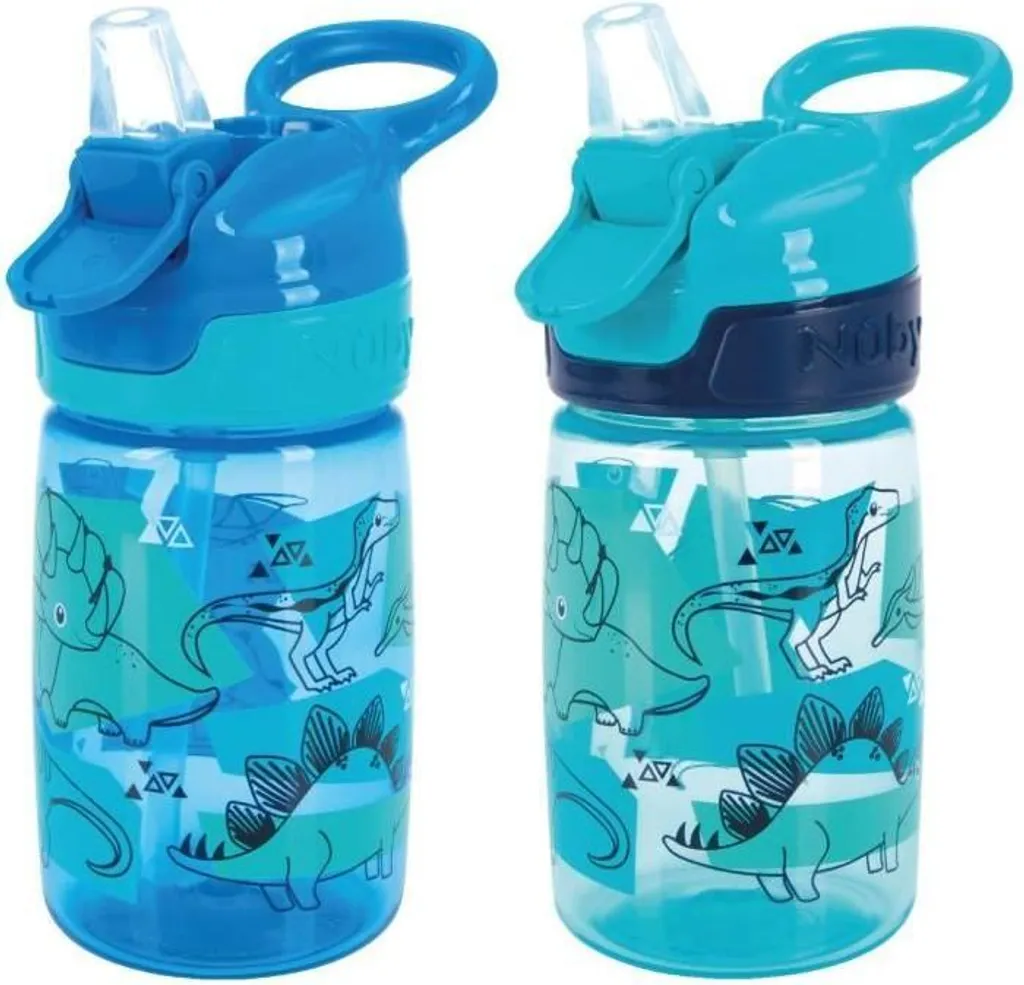 Nuby Incredible Gulp 360ml Dinosauri - Set 2 Pezzi per Piccoli Esploratori