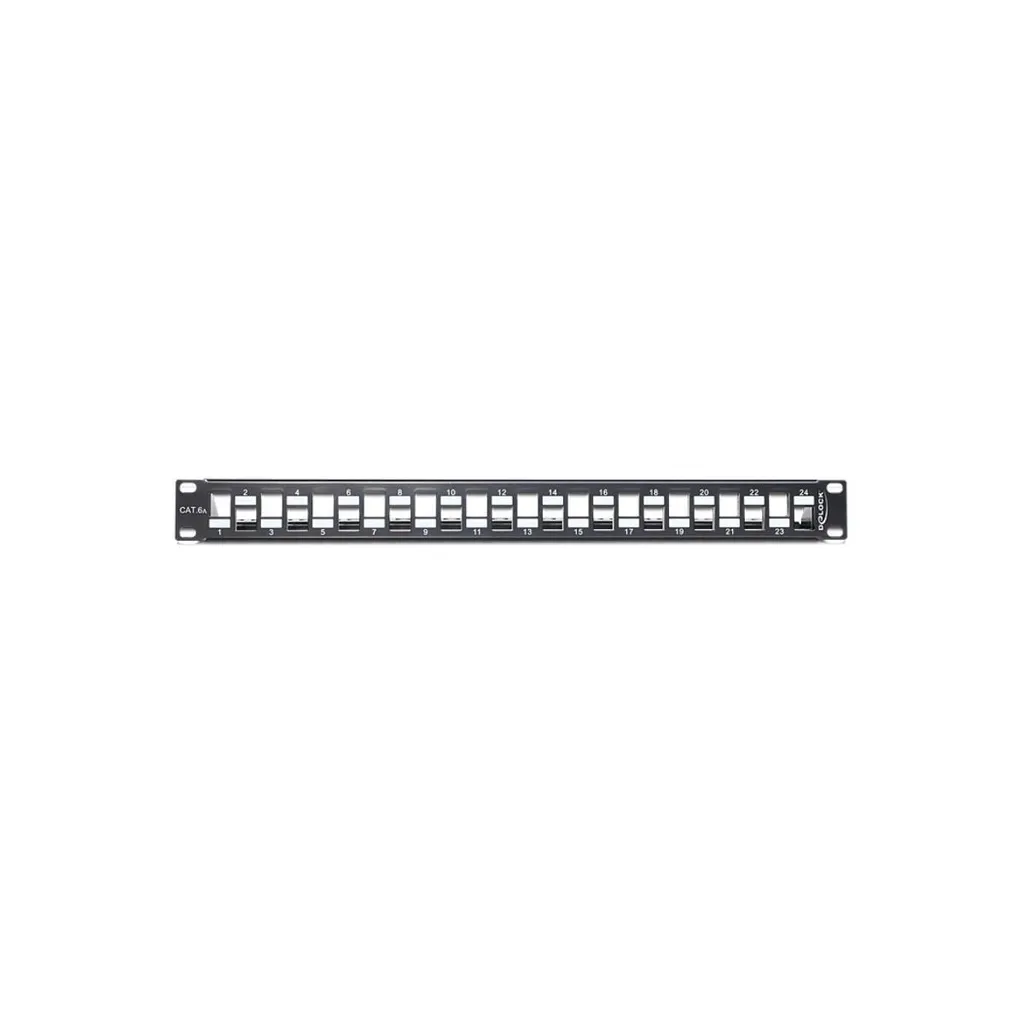 Patchpanel 24 Ports Keystone à Angles avec Barre de Gestion de Câbles