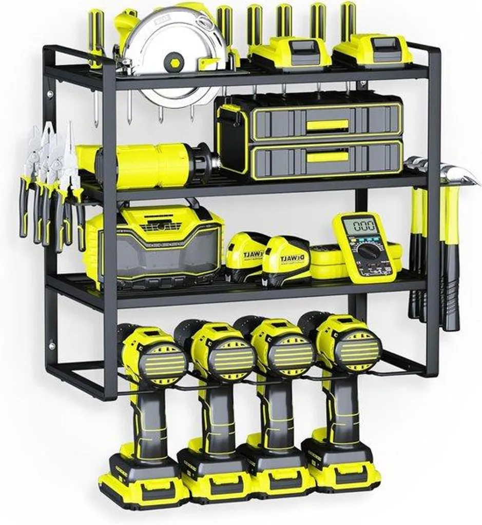 Rangement mural outils 4 niveaux pour optimiser l'espace garage atelier