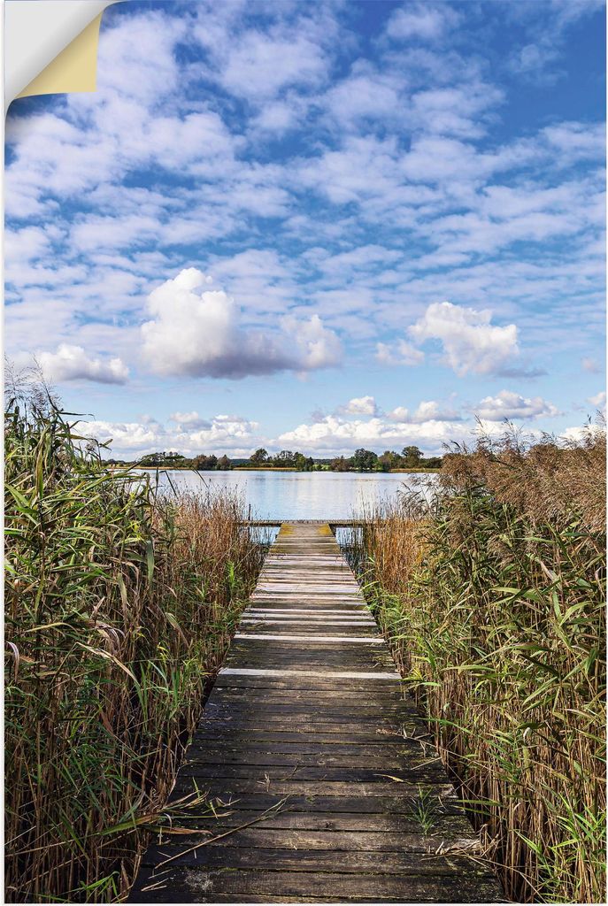 ARTland Wandbild, selbstklebend Steg und Schilf am Krakower See Größe: 20x30 cm