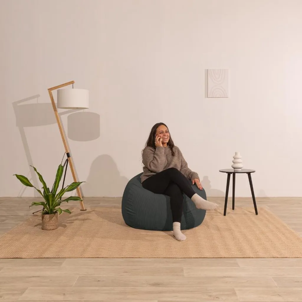 Pouf Gigante BANANAIR Velluto a Coste 120x100 | Lavabile e Resistente - 2