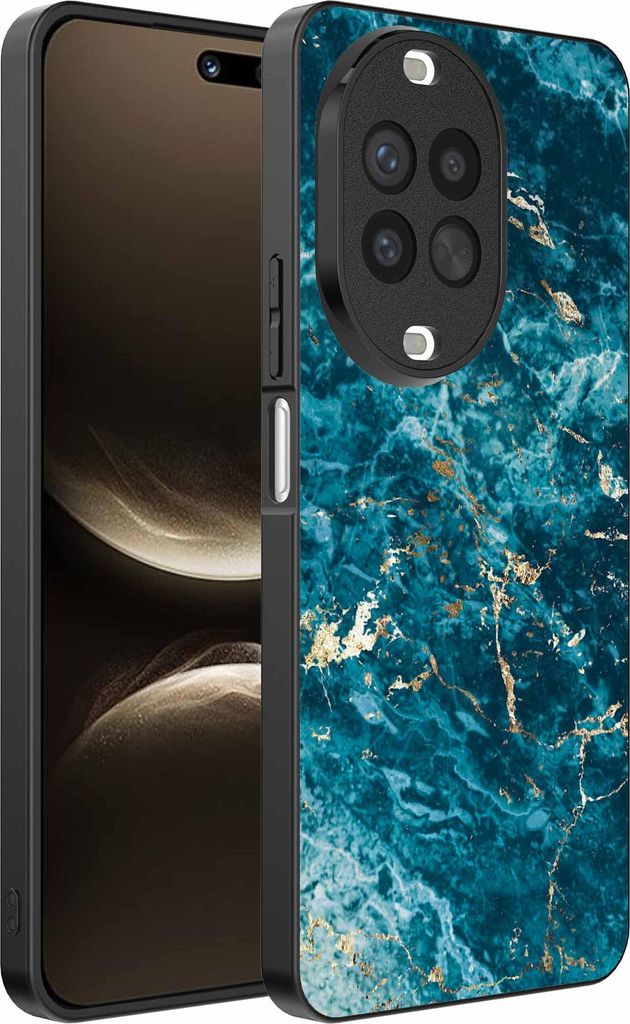 Geeignet für Huawei Nova 14 Ultra Telefon Fall mit Marmor Druck - TPU zurück Abdeckung Fall blau Marmor Design - Blau - Smartphonica