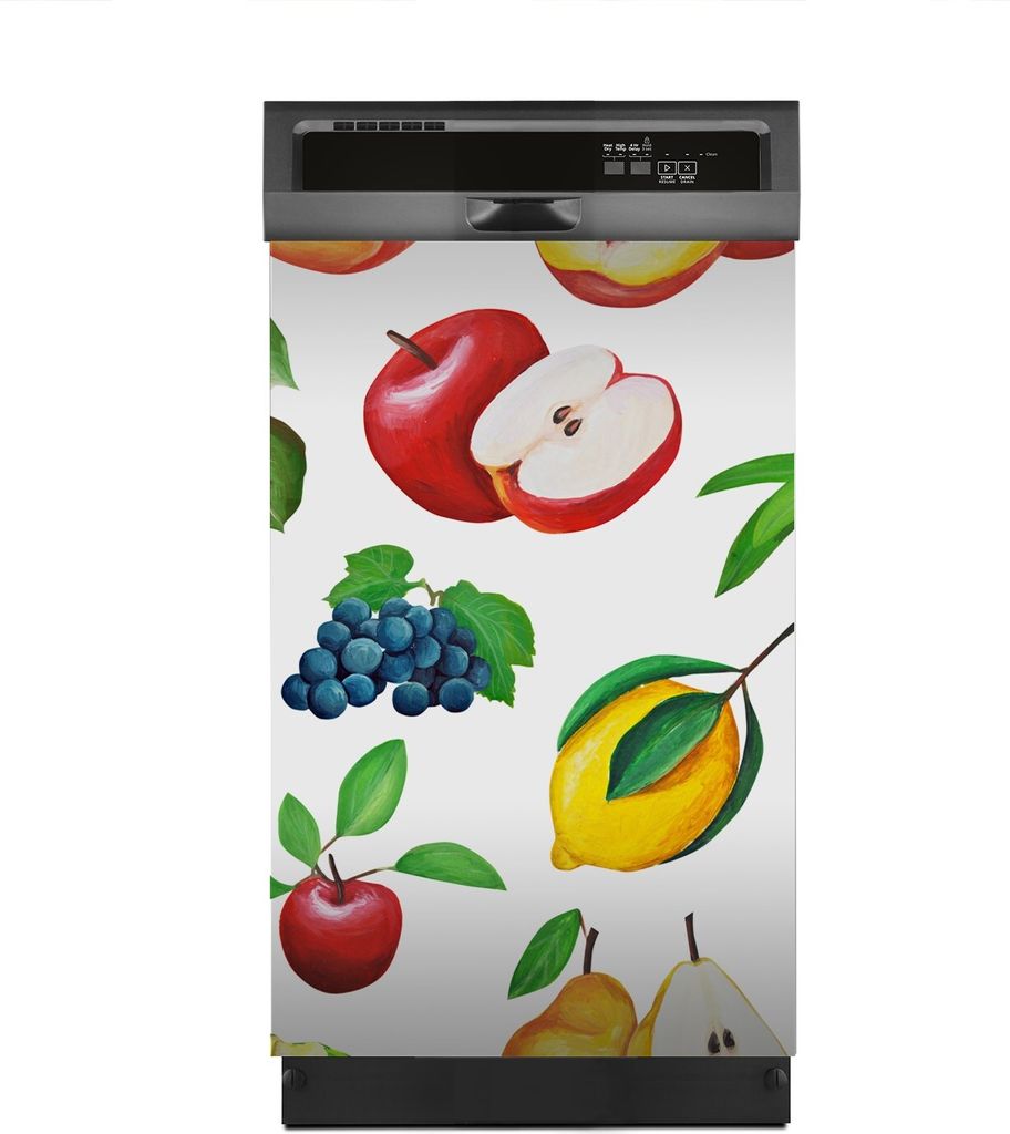 Aufkleber sticker 45x70 cm Dekorative folie Spülmaschine - Weiße Farbige Früchte
