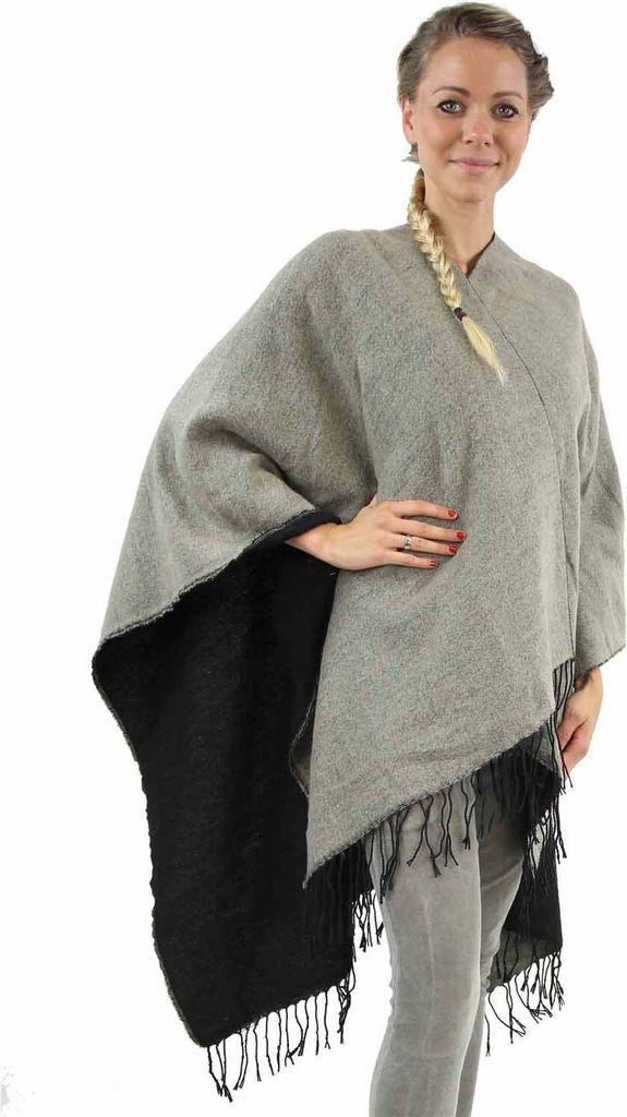 Antonio Wohlfühl-Poncho Damen Winter beige