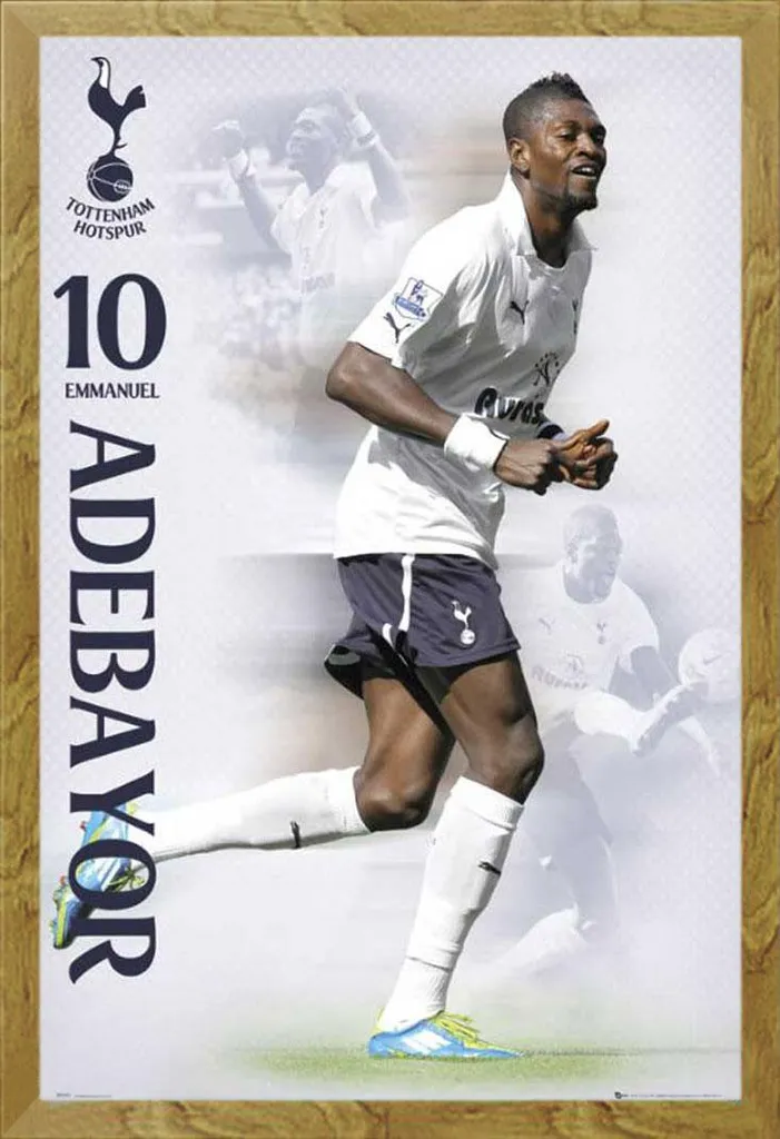 Quadro Tottenham Adebayor 2012 Cornice Shinsuke Rovere Maxi MDF