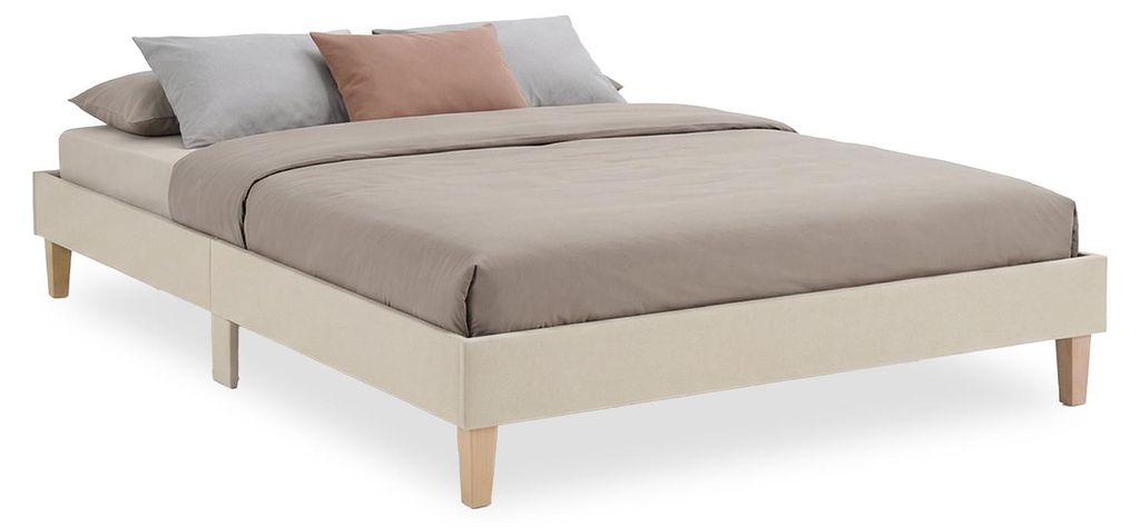 Homestyle4u Polsterbett 140x200 mit Lattenrost Beige Produktbild 
