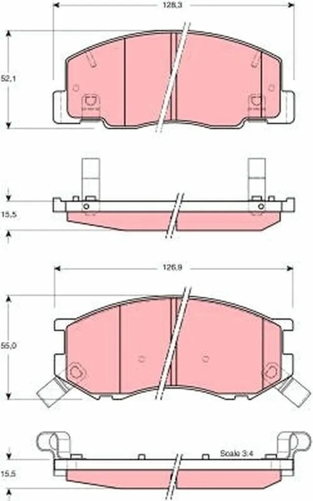 Plaquettes de frein Toyota Previa R1 R2 TRW GDB3157 pour entretien auto