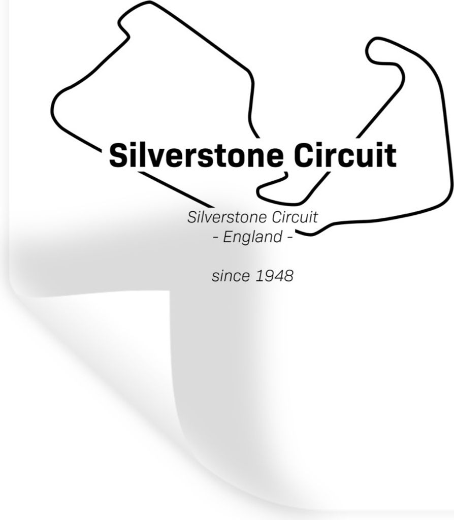 MuchoWow Wandtattoo Wandsticker Wandaufkleber Silverstone - Formel 1 - Rennstrecke 80x120 cm Selbstklebend und Repositionierbar - Repositionierba...