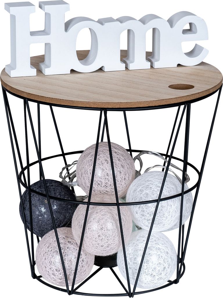 Metallkorb H22cm Schwarz Metall Aufbewahrungskorb Tischkorb Drahtkorb Deckel Deko