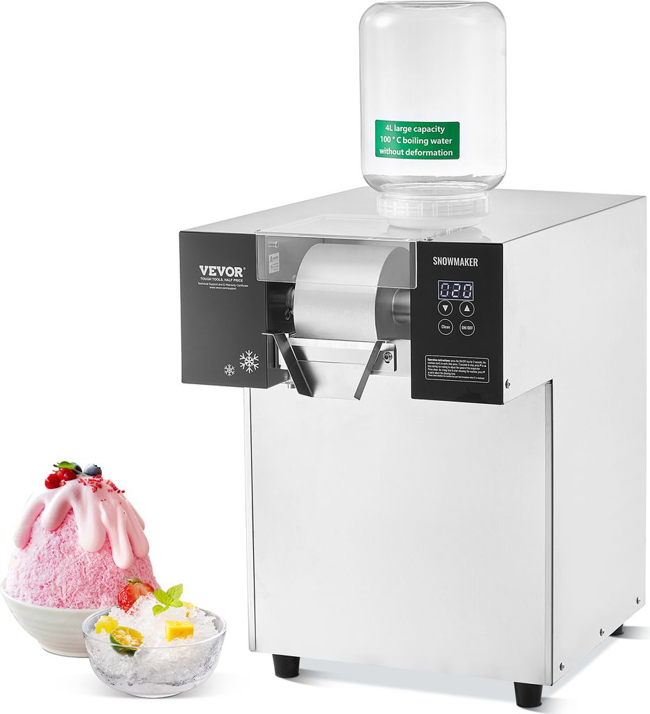 VEVOR Kommerzielle Schneeflocken-Eismaschine Schneeeisbereiter, 175 kg / 24 Std. Schneeflocken-Eismaschine, Eisrasierer elektrischer Schneekegel-Ma...