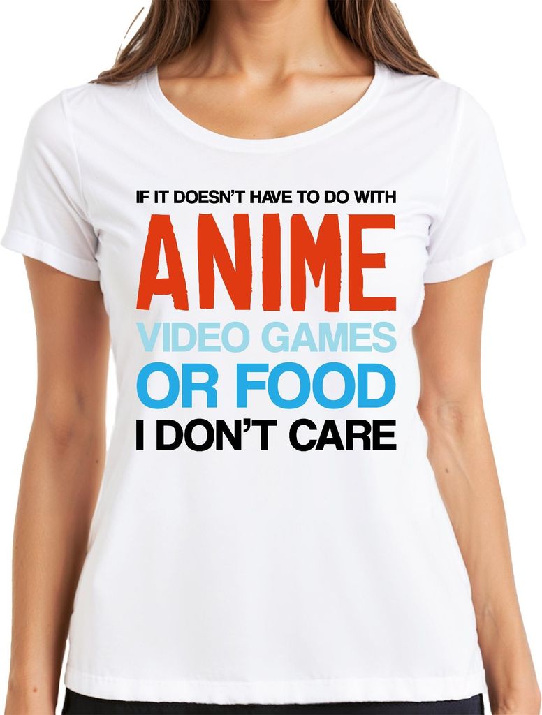 IF IT DOESN'T HAVE TO DO WITH ANIME VIDEO GAMES Gamer Nerd Fan Damen T-Shirt, Weiß, XL