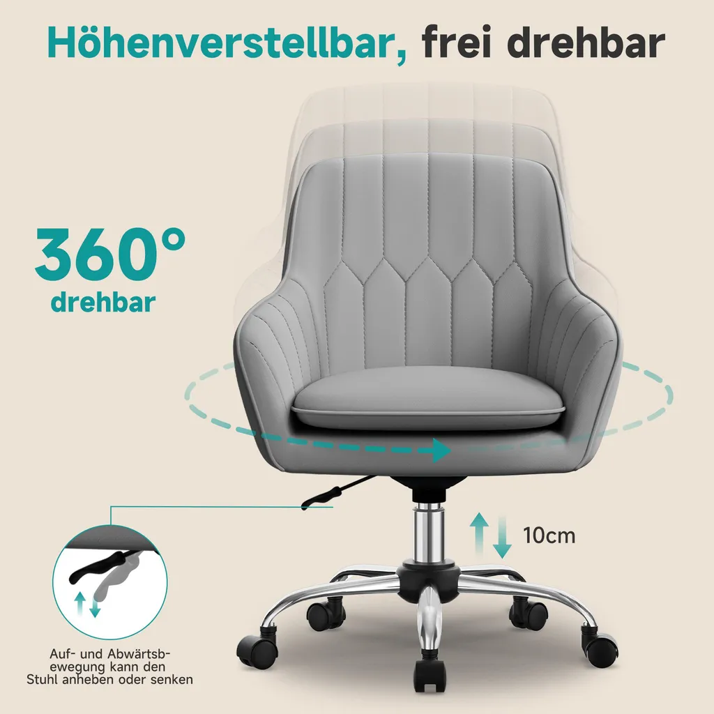Fauteuil de Bureau Ergonomique Réglable et Pivotant pour Ordinateur - 9