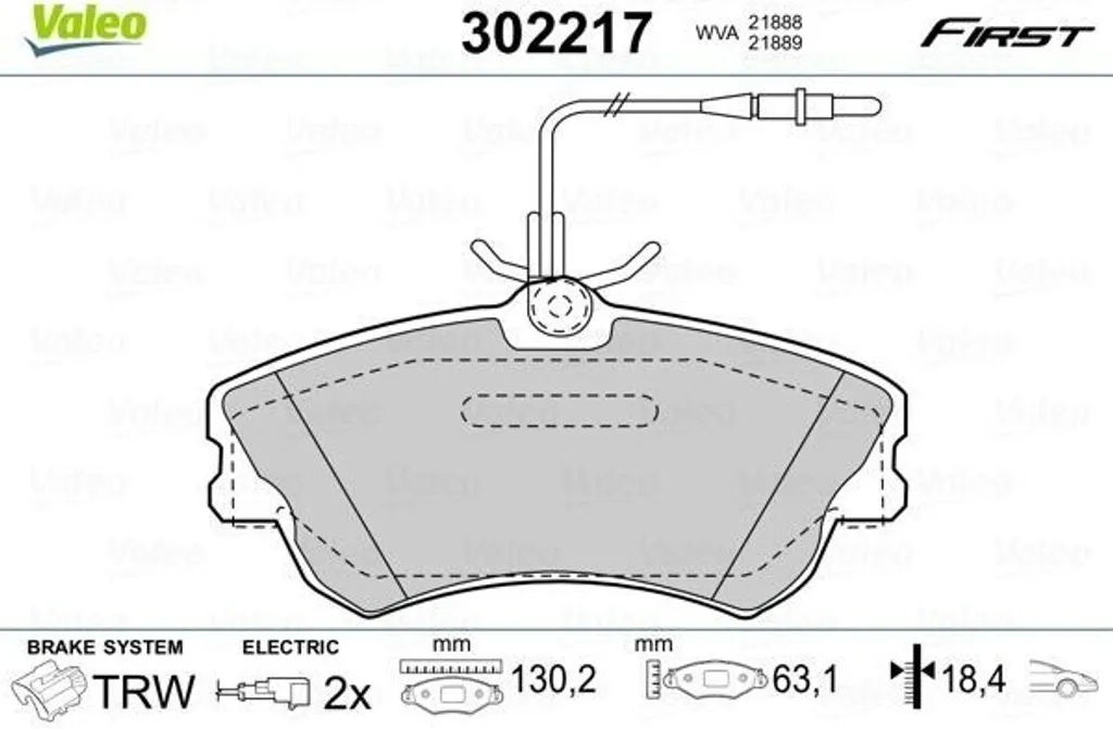Plaquettes de frein Valeo 302217 silencieuses pour Renault Espace 3