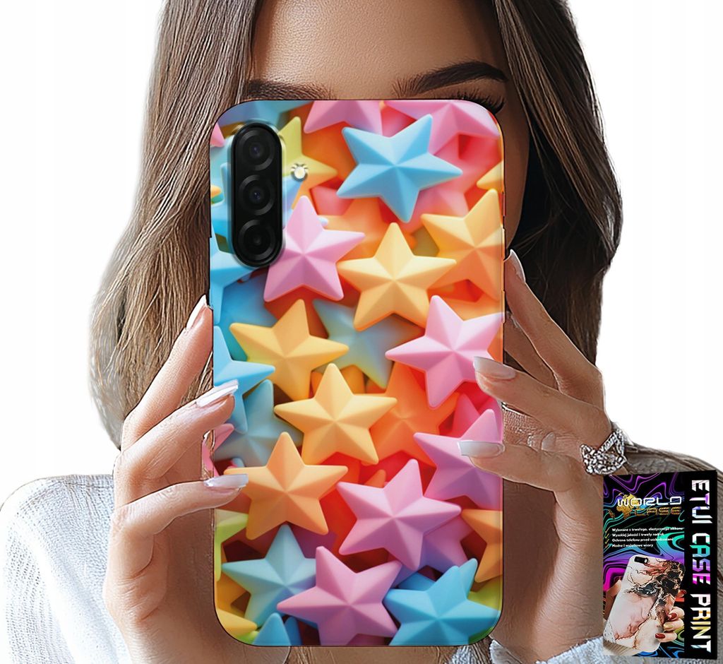 Etui Für Samsung Galaxy A26 5G - Farbige Sterne Stern Etui + Folie