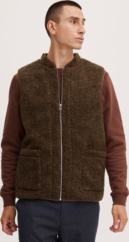 CASUAL FRIDAY CFJonson teddy vest Herren Weste Fleece Outdoor Weste teddyweste mit Stehkragen und Reißverschluss Regular Fit