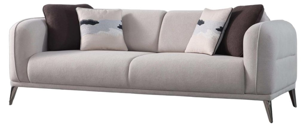 Villa Möbel Sofa Lumina Farbe: Creme Stellvariante:2-Sitzer mit Relax-/Bettfunktion durch umklappbare Rückenlehne