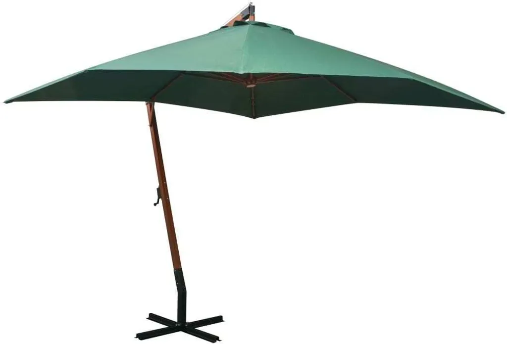 Parasol en bois 300x300 cm résistant aux UV coloris vert