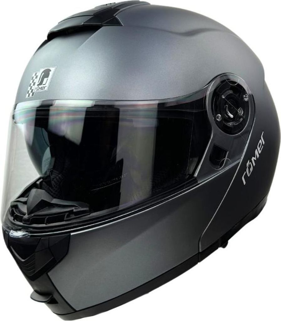 RR20771 - Römer Klapphelm -Motorradhelm mit Sonnenvisier, titanium- matt Römer Helmets Helm: S / 55-56cm,
