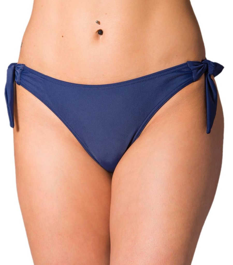 Aquarti Damen Tanga Bikinihose Seitlich Gebunden Brazilian, Farbe: Dunkelblau, Größe: 42