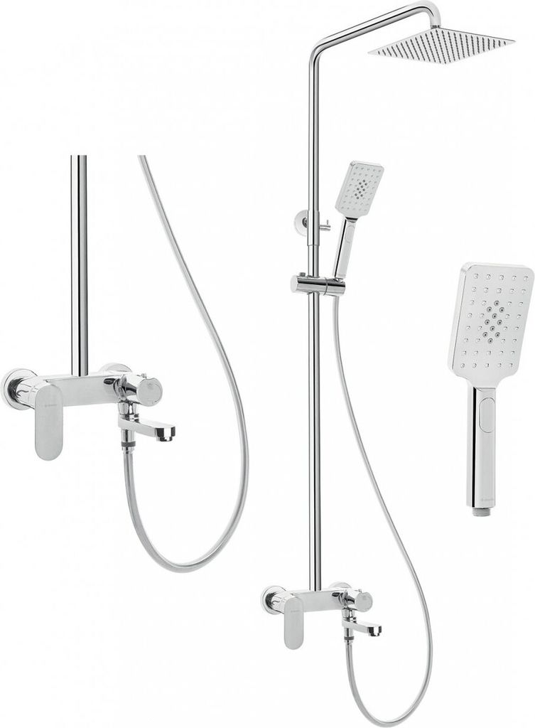Deante Alpinia deszczownia chrom z baterią wannową i Zdjęcie produktu 