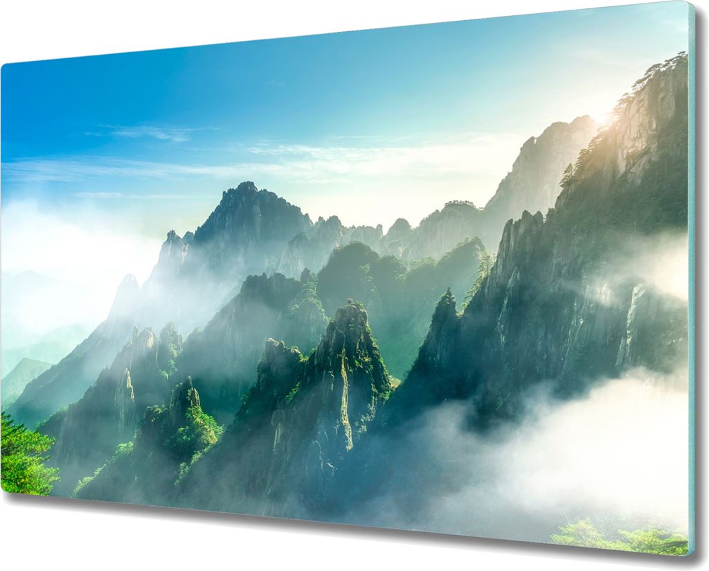 Coloray Schneidebrett Herdabdeckplatte 80x52 cm Kochplattenabdeckung Hackbrett Küchenbrett - Spitze des Baumes Himmel