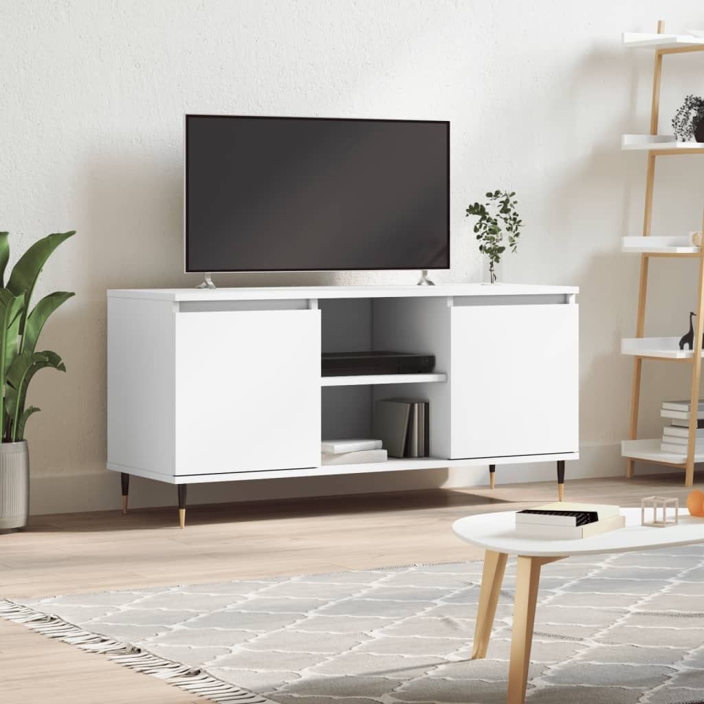 The Living Store TV-Schrank Weiß 104x35x50 cm Holzwerkstoff