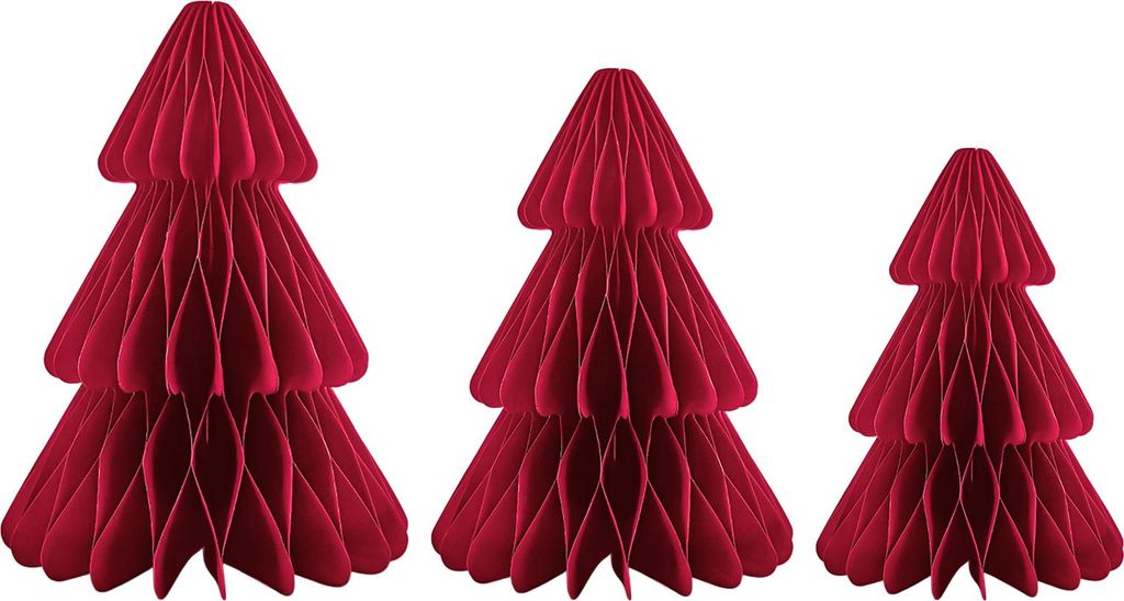3 Stück Papier-Weihnachtsbaum, 3D-Wabenbaum, Tischdekoration für den Feiertag, Kaminsims, Tischdekoration