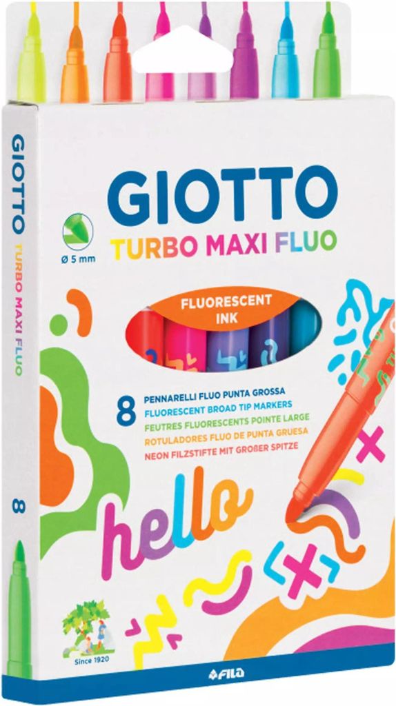 Giotto F453800, 8 Farben, Gemischte Farben, Rundspitze, 5 Produktbild 
