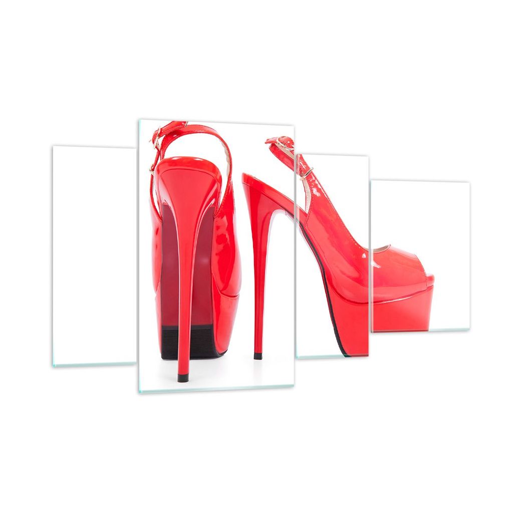 Bilder auf glas - Ferse Schuhe Frauen Mode - 120x70cm - Glasbilder - Wandbilder - Kunstdruck - zum Aufhängen bereit - Wanddekoration aus Glas - Gl...