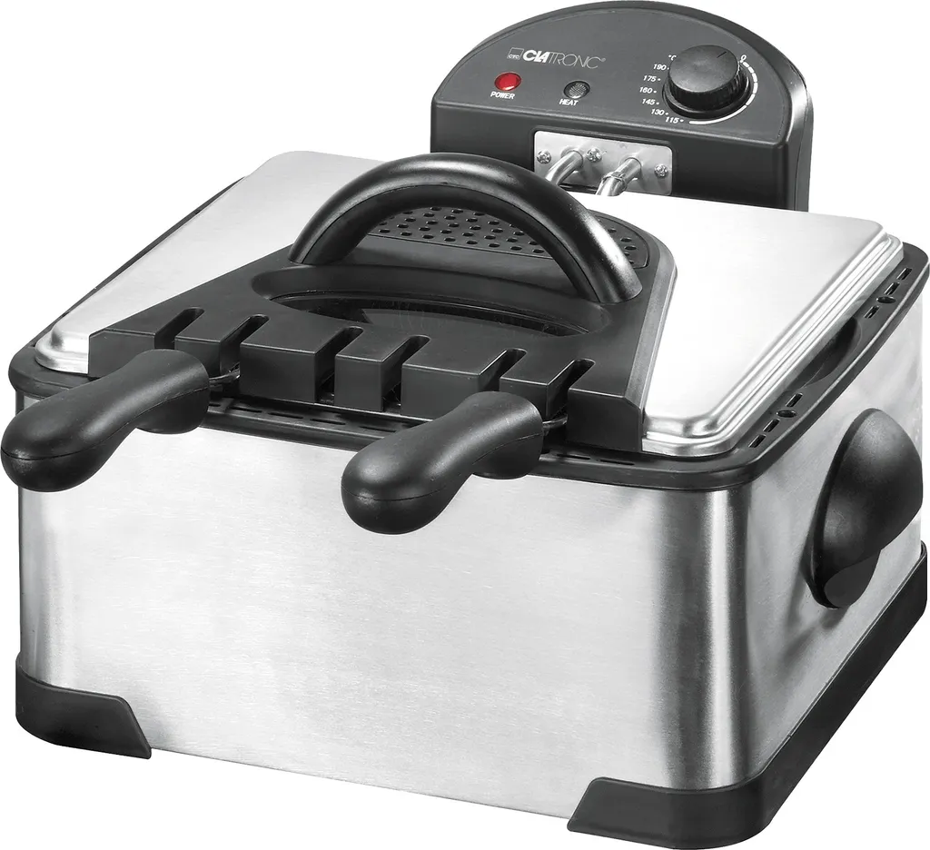 Double friteuse 4L inox Clatronic FR 3195 avec zone froide de 2000W