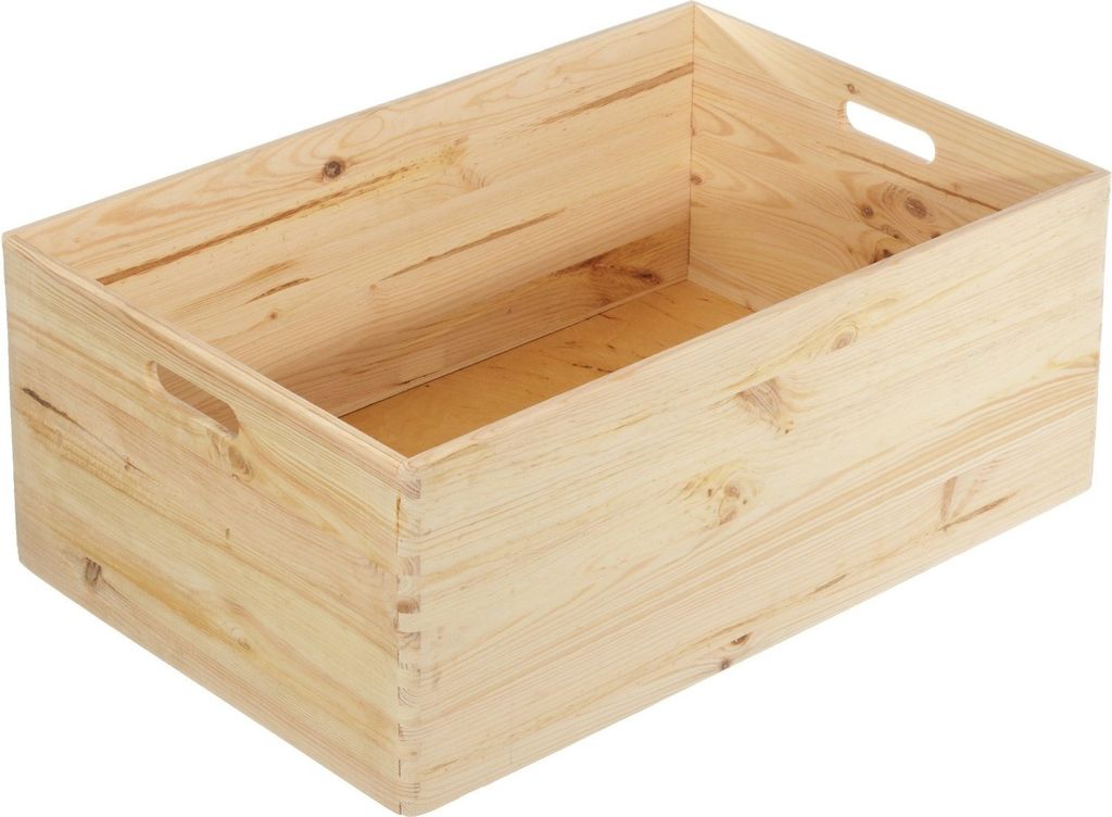 A wooden crate is shown against a white background.