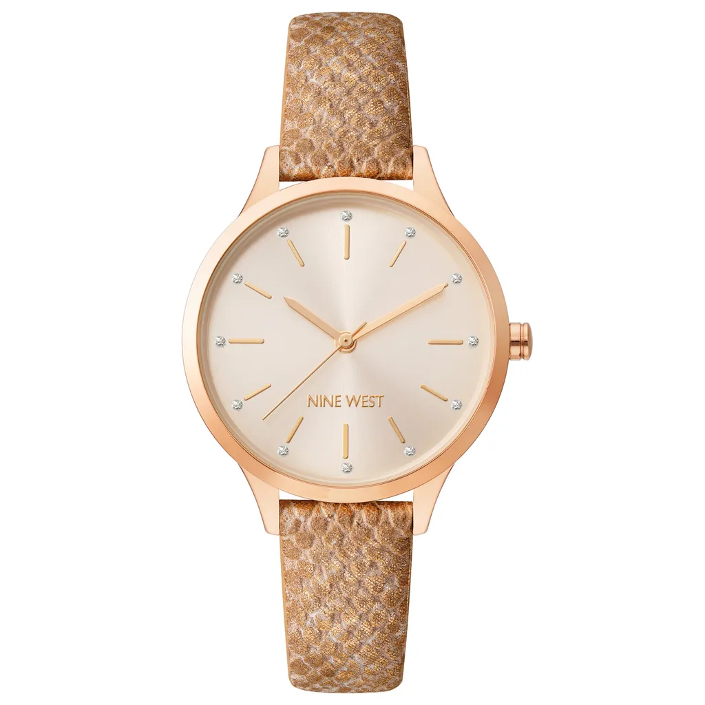 Nine West Montre NW/2558RGBZ pour Femme en Métal Rose Or Élégante