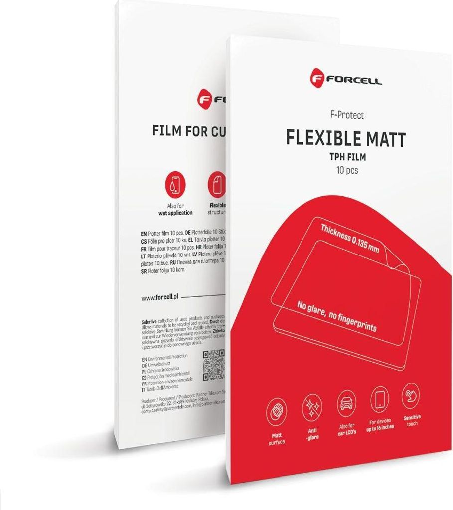 Schneidefolie passend für Schneidemaschine Forcell F-Protect Flexible TABLET MATT passend für Tablets max 13" 10 Stück