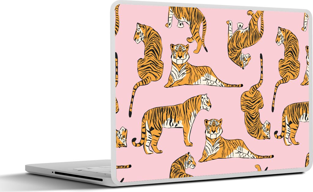 MuchoWow Laptop Aufkleber Sticker Cover Muster - Tiger - Tiere 25x18 cm - Laptop-Deko
