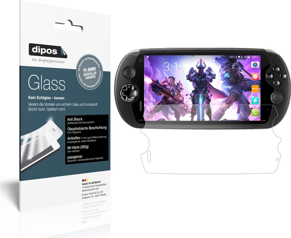 2x Schutzfolie für MOQI i7s matt - Anti-Shock 9H Folie dipos Glass Kunststoffglas