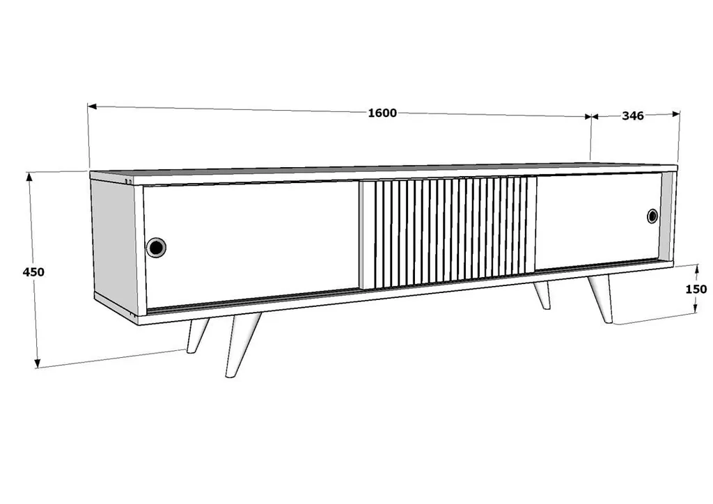Meuble TV Large 160 cm Ecrin - Solution Gain de Place et Design Moderne - 6
